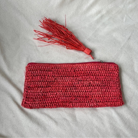 Mar Y Sol Straw Woven Zipper Pouch Long Wallet Sized - Picture 3 of 4